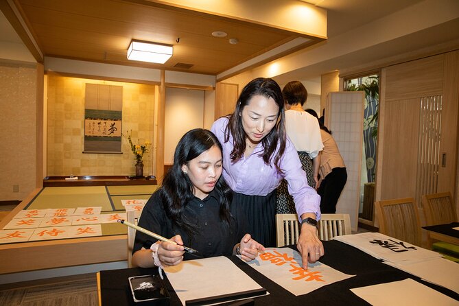 Asakusa Calligraphy Workshop Craft Your Own Art in Tokyo - The lesson flow in about 90 minutes