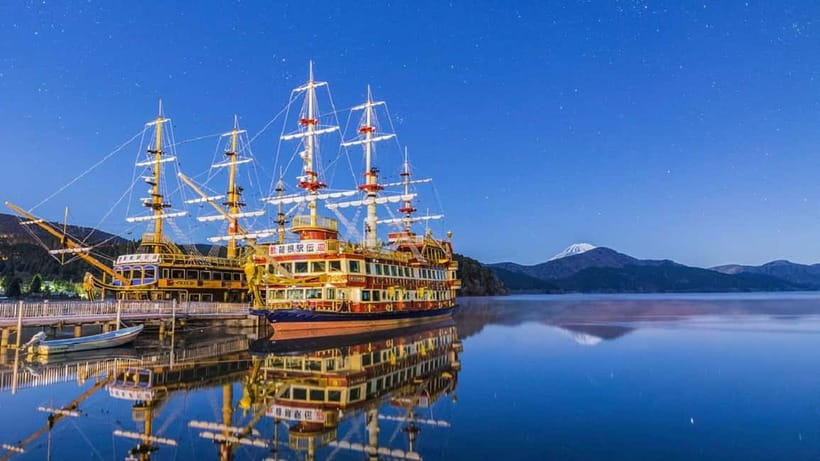 Mt.Fuji Hakone Day Tour With Lake Ashi Cruise, FREE Ropeway - Hakone Shrine: cedar steps, mossy calm, and the torii photo window