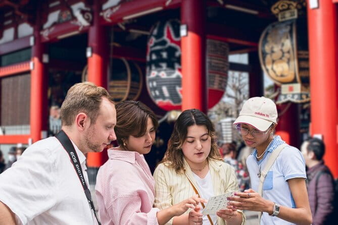 Tokyo Asakusa Temple & Shrine Walking Tour with Local Guide - Getting bearings fast at Azumabashi Bridge