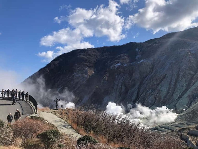 Tokyo: Hakone Fuji Day Tour w/ Cruise, Cable Car, Volcano - Owakudani Great Boiling Valley: sulfur air and the black egg legend