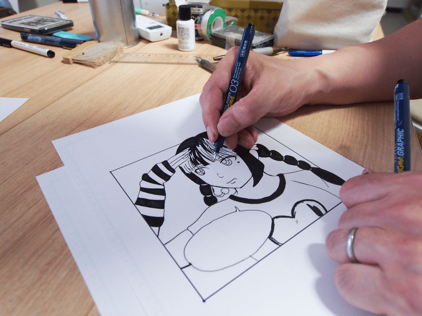 Tokyo: Manga Drawing Workshop Guided by Pro Manga Artist - The Magic Bits: Inking, Solid Blacks, and Screen Tones