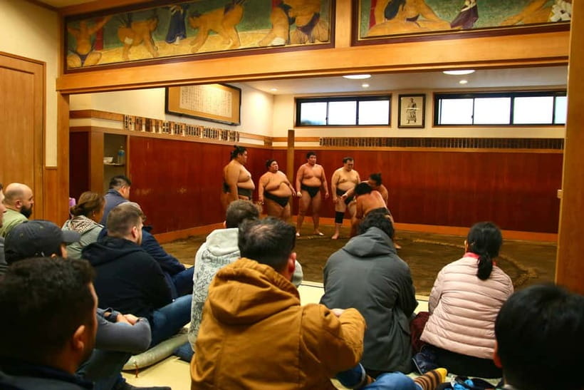 Tokyo Sumo Morning Practice: Viewing & Exclusive Interaction - Seating inside practice: zabuton floor cushions vs. stools