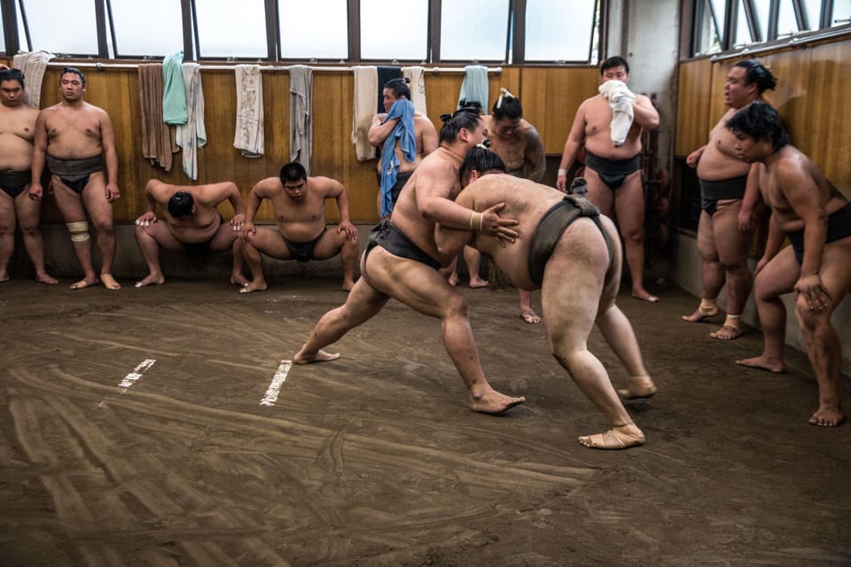 Tokyo: Sumo Morning Practice Viewing Tour - Photo with wrestlers: when you should hope, not assume