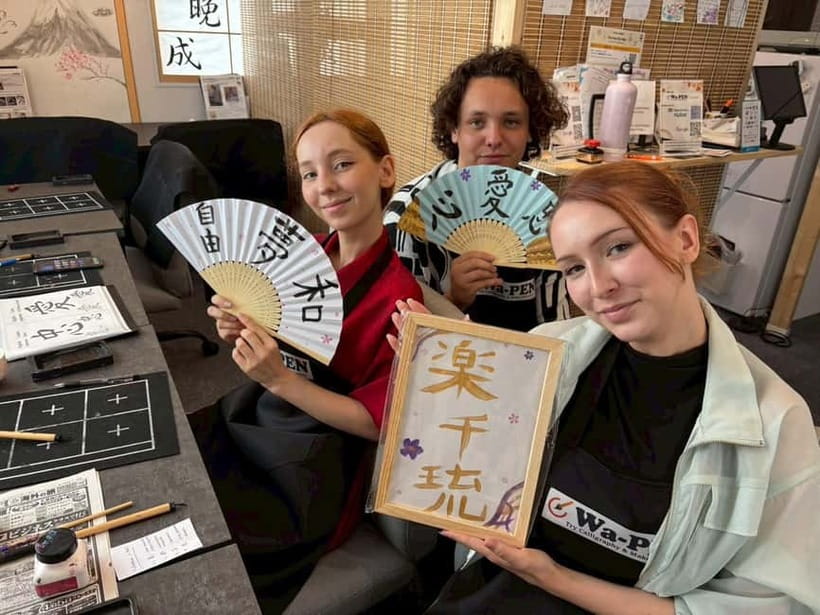 Tokyo:Calligraphy &Make your original folding fan in Asakusa - The Calligraphy Story: From Hiragana Meaning to Real Life Practice