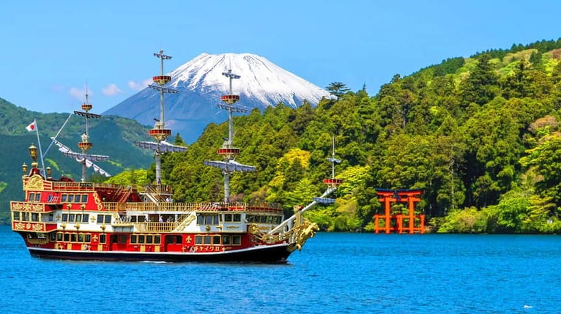 Tokyo:Sea of Mount Fuji, Hakone Ropeway, Ōwakudani, Enoshima - Lake Ashi and the pirate ship: the calm part of the day